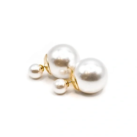 Reversible Pearl Earrings - Picture 2 of 5